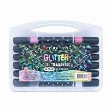 MARCADORES DOBLE PUNTA GLITTER X 12