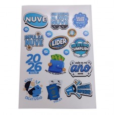 Plancha De Stickers Nuve