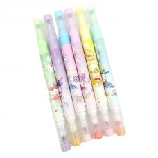 Resaltadores Doble Punta Kawaii X 6 Unidades