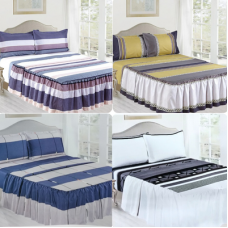 JUEGO DE SABANAS ESTAMPADAS CON BLONDA FULL
