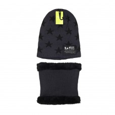 SET INFANTIL GORRO ESTRELLAS Y CUELLO PIEL